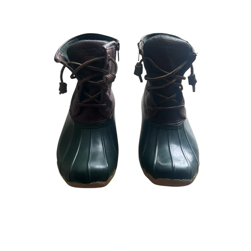 Sperry Top-Sider Waterproof Duck Boots Women’s 7 Brown Green‎ Lace Up